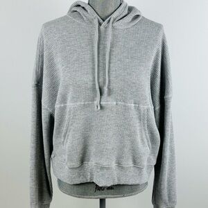 Yogalicious Women’s SZ M Waffle Soft Brushed Knit Pullover Hoodie Gray